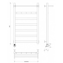 Полотенцесушитель электрический 1070х430 ТЭН левый Secado Комано 1КСП 4603777442620