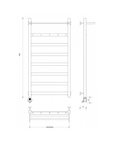 Полотенцесушитель электрический 1270х530 ТЭН левый Secado Комано 1КСП 4603777442705