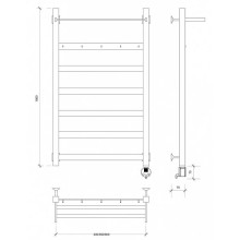 Полотенцесушитель электрический 1070х630 ТЭН правый Secado Комано 1КСП 4603777442675