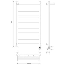 Полотенцесушитель электрический 1270х630 ТЭН правый Secado Комано 1СП 4603777475956