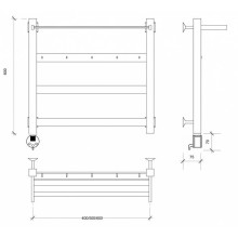 Полотенцесушитель электрический 670х430 ТЭН левый Secado Комано 1КСП 4603777481711