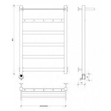 Полотенцесушитель электрический 870х630 ТЭН левый Secado Комано 1КСП 4603759400839