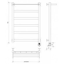 Полотенцесушитель электрический 870х630 ТЭН правый Secado Комано 1СП 4603759400655