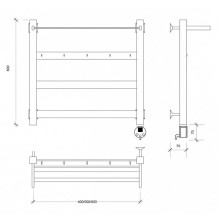 Полотенцесушитель электрический 670х630 ТЭН правый Secado Комано 1КСП 4603777481766