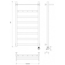 Полотенцесушитель электрический 1270х430 ТЭН правый Secado Комано 1КСП 4603759400969