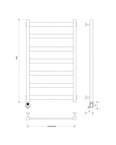 Полотенцесушитель электрический 1070х532 ТЭН левый Secado Комано 2 4603777458362