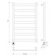 Полотенцесушитель электрический 1070х632 ТЭН левый Secado Комано 2 4603777442828