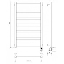 Полотенцесушитель электрический 1070х432 ТЭН правый Secado Комано 2 4603777442811