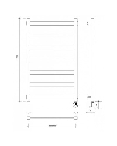 Полотенцесушитель электрический 1070х532 ТЭН правый Secado Комано 2 4603777458379