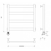 Полотенцесушитель электрический 670х532 ТЭН левый Secado Комано 2 4603777481902