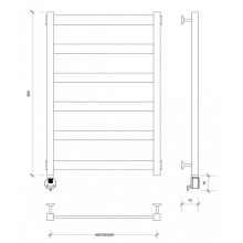Полотенцесушитель электрический 870х632 ТЭН левый Secado Комано 2 4603759401102