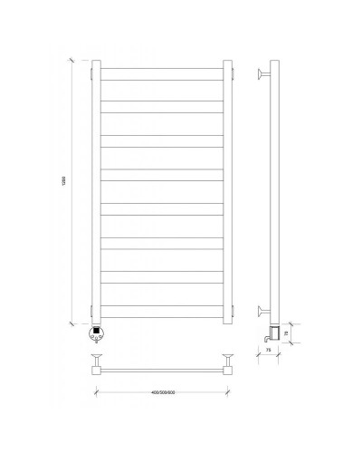 Полотенцесушитель электрический 1270х432 ТЭН левый Secado Комано 2 4603759401140