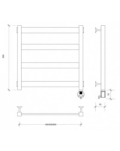 Полотенцесушитель электрический 670х532 ТЭН правый Secado Комано 2 4603777481933