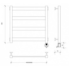 Полотенцесушитель электрический 670х632 ТЭН правый Secado Комано 2 4603777481940