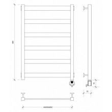 Полотенцесушитель электрический 870х532 ТЭН правый Secado Комано 2 4603759401188