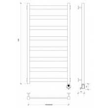 Полотенцесушитель электрический 1270х532 ТЭН правый Secado Комано 2 4603759401249
