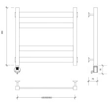Полотенцесушитель электрический 670х530 ТЭН левый Secado Комано 3 4603777481995