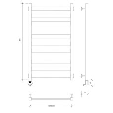 Полотенцесушитель электрический 870х630 ТЭН левый Secado Комано 3 4603759401379