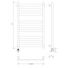 Полотенцесушитель электрический 870х530 ТЭН левый Secado Комано 3 4603777475987