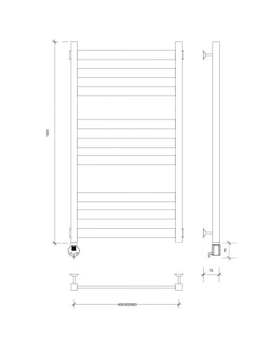 Полотенцесушитель электрический 1070х530 ТЭН левый Secado Комано 3 4603777476045