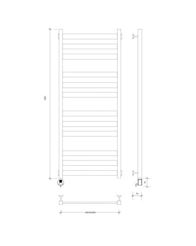 Полотенцесушитель электрический 1270х430 ТЭН левый Secado Комано 3 4603777476083