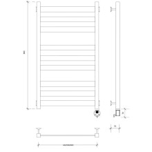 Полотенцесушитель электрический 870х530 ТЭН правый Secado Комано 3 4603777475994