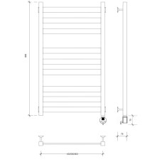 Полотенцесушитель электрический 870х530 ТЭН правый Secado Комано 3 4603777475994