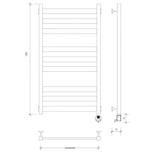 Полотенцесушитель электрический 1070х530 ТЭН правый Secado Комано 3 4603777476052