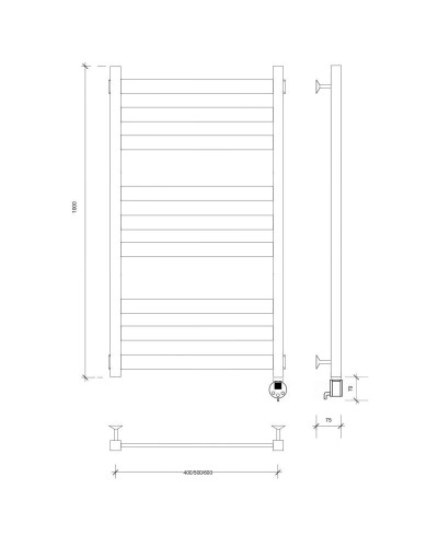 Полотенцесушитель электрический 1070х530 ТЭН правый Secado Комано 3 4603777476052