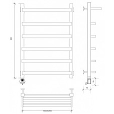 Полотенцесушитель электрический 870х430 ТЭН левый Secado Корсано 1СП 4673739247365