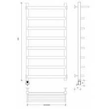 Полотенцесушитель электрический 1070х530 ТЭН левый Secado Корсано 1СП 4673739247402