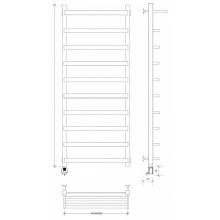 Полотенцесушитель электрический 1270х530 ТЭН левый Secado Корсано 1СП 4673739247433