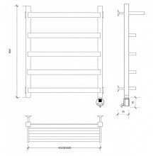 Полотенцесушитель электрический 670х630 ТЭН правый Secado Корсано 1СП 4673739247471