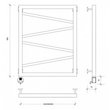 Полотенцесушитель электрический 670х430 ТЭН левый Secado Мирано 4603777482169