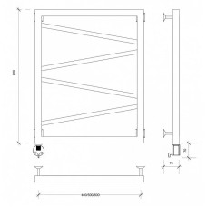 Полотенцесушитель электрический 870х630 ТЭН левый Secado Мирано 4603777442927
