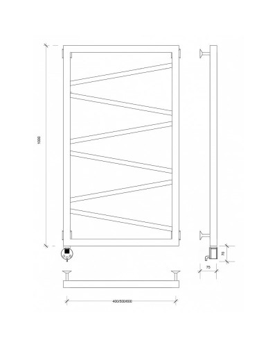 Полотенцесушитель электрический 1070х630 ТЭН левый Secado Мирано 4603777458409