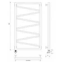 Полотенцесушитель электрический 1270х530 ТЭН левый Secado Мирано 4603777458423