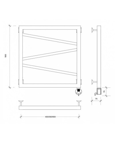Полотенцесушитель электрический 670х530 ТЭН правый Secado Мирано 4603777482206