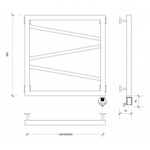 Полотенцесушитель электрический 670х630 ТЭН правый Secado Мирано 4603777482213