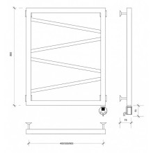 Полотенцесушитель электрический 870х530 ТЭН правый Secado Мирано 4603777441418