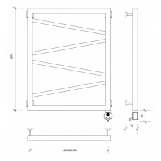 Полотенцесушитель электрический 870х630 ТЭН правый Secado Мирано 4603777442934