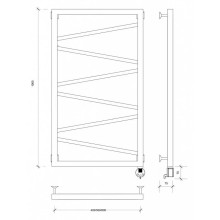 Полотенцесушитель электрический 1070х630 ТЭН правый Secado Мирано 4603777458416