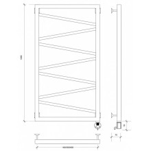 Полотенцесушитель электрический 1270х630 ТЭН правый Secado Мирано 4603777458454