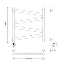Полотенцесушитель электрический 670х430 ТЭН левый Secado Мирано Плюс 4673739247570