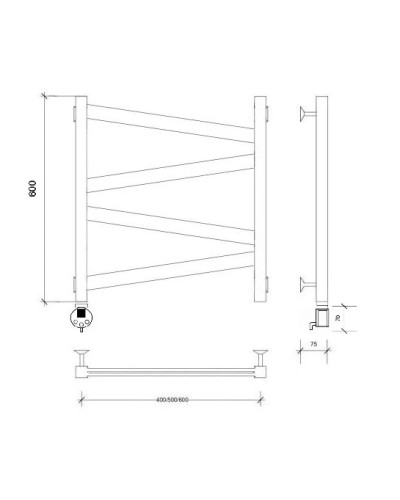 Полотенцесушитель электрический 670х430 ТЭН левый Secado Мирано Плюс 4673739247570