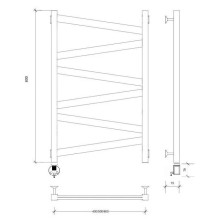 Полотенцесушитель электрический 870х530 ТЭН левый Secado Мирано Плюс 4673739247600