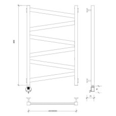 Полотенцесушитель электрический 870х630 ТЭН левый Secado Мирано Плюс 4673739247617