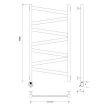 Полотенцесушитель электрический 1070х530 ТЭН левый Secado Мирано Плюс 4673739247624
