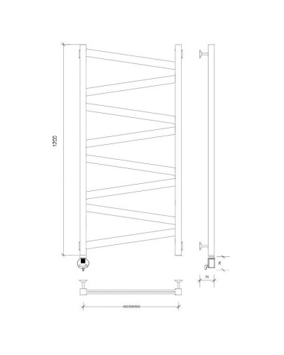 Полотенцесушитель электрический 1270х630 ТЭН левый Secado Мирано Плюс 4673739247655