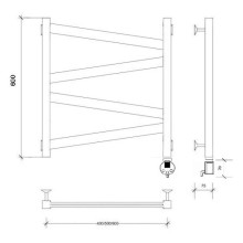 Полотенцесушитель электрический 670х630 ТЭН правый Secado Мирано Плюс 4673739247686